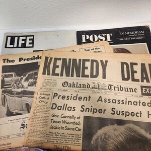 JFK Kennedy Life Magazine Saturday Post California‎ News Papers Assassination